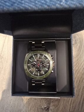 True Religion Green and Black Chronograph Bracelet Watch